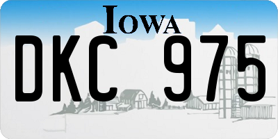 IA license plate DKC975