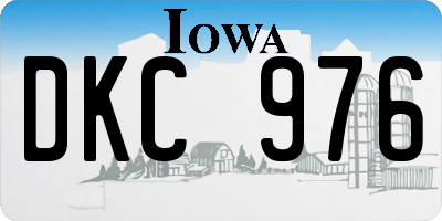 IA license plate DKC976