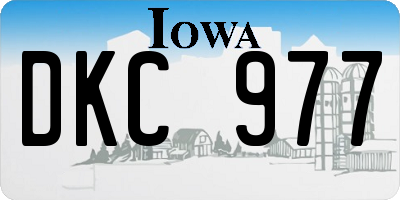 IA license plate DKC977