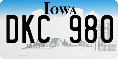 IA license plate DKC980