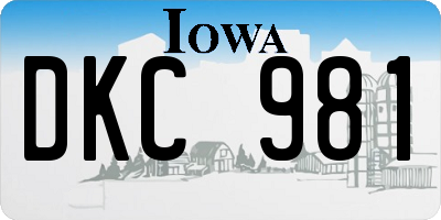 IA license plate DKC981