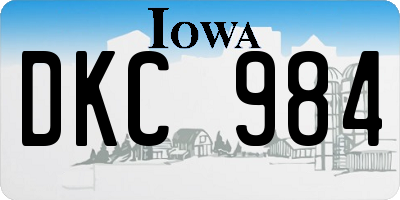 IA license plate DKC984