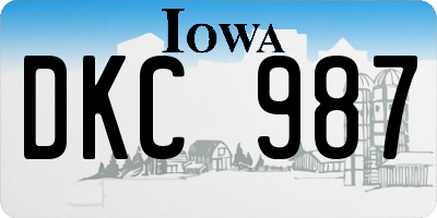 IA license plate DKC987