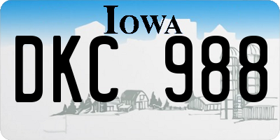 IA license plate DKC988