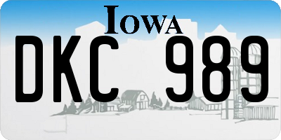 IA license plate DKC989