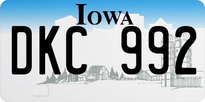 IA license plate DKC992