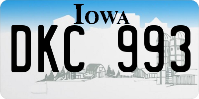 IA license plate DKC993