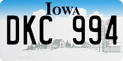 IA license plate DKC994