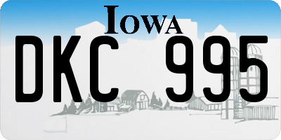 IA license plate DKC995