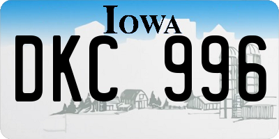 IA license plate DKC996