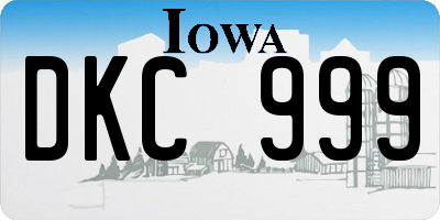 IA license plate DKC999