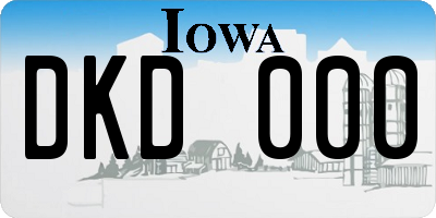 IA license plate DKD000