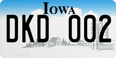 IA license plate DKD002