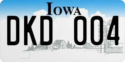 IA license plate DKD004