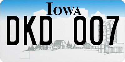 IA license plate DKD007