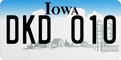 IA license plate DKD010