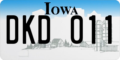 IA license plate DKD011