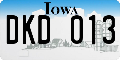 IA license plate DKD013