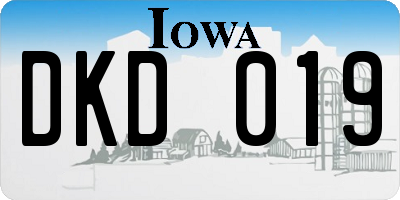 IA license plate DKD019