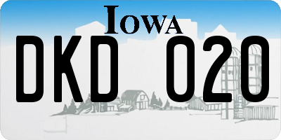 IA license plate DKD020