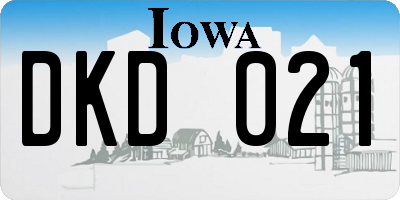 IA license plate DKD021