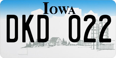 IA license plate DKD022