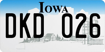 IA license plate DKD026