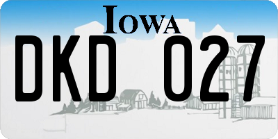 IA license plate DKD027