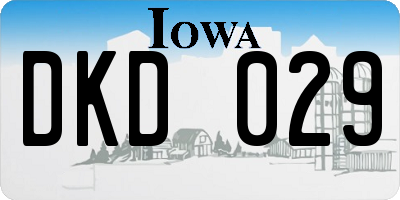 IA license plate DKD029