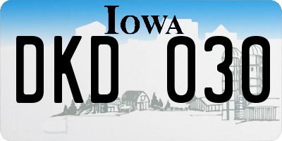 IA license plate DKD030