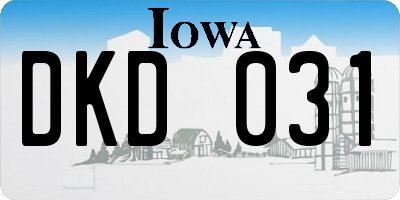 IA license plate DKD031