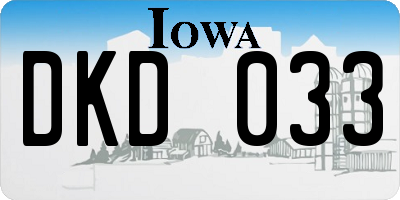 IA license plate DKD033