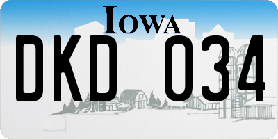 IA license plate DKD034
