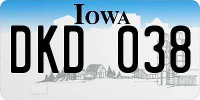 IA license plate DKD038