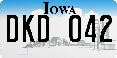 IA license plate DKD042