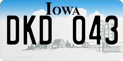 IA license plate DKD043
