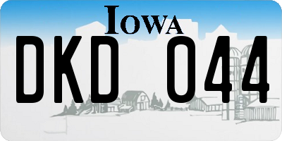 IA license plate DKD044
