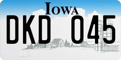 IA license plate DKD045