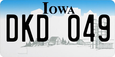 IA license plate DKD049