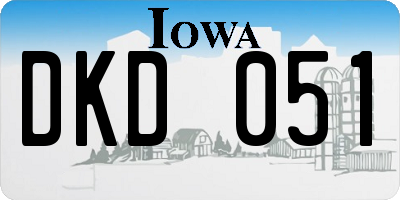 IA license plate DKD051