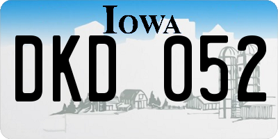 IA license plate DKD052