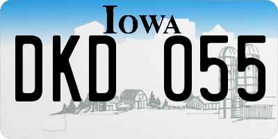 IA license plate DKD055