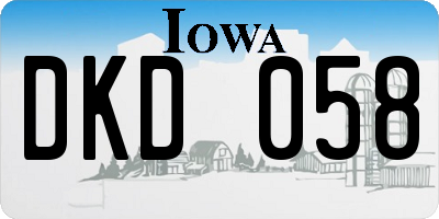 IA license plate DKD058
