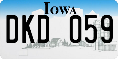 IA license plate DKD059