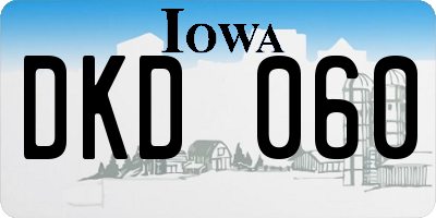IA license plate DKD060