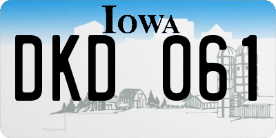 IA license plate DKD061