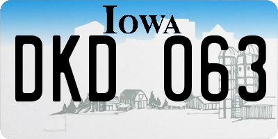 IA license plate DKD063