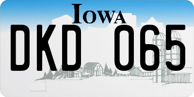 IA license plate DKD065