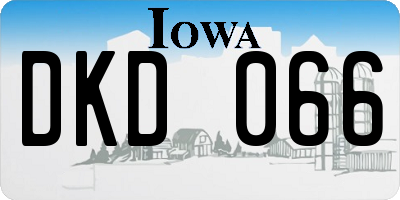 IA license plate DKD066
