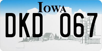 IA license plate DKD067